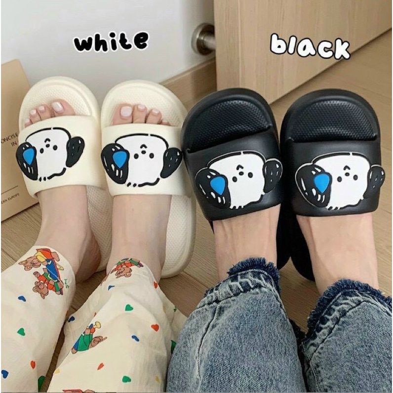 SR51 Dép nữ quai ngang hình cún dễ thương chống nước chống trơn