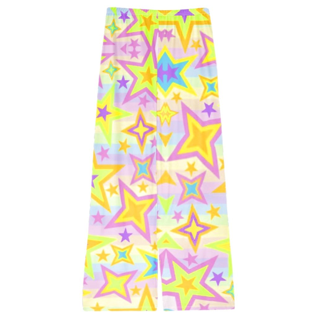 Jiashucheng Quần Dài Ống Rộng Dáng Suông In Họa Tiết Ngôi Sao Phong Cách Nhật Bản Thời Trang Mùa Hè Mới Cho Nữ