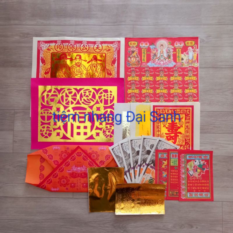 10 BỘ GIẤY CÚNG CHƯ THẦN BUÔN BÁN MÙNG 1 - 15 LOẠI ĐẸP