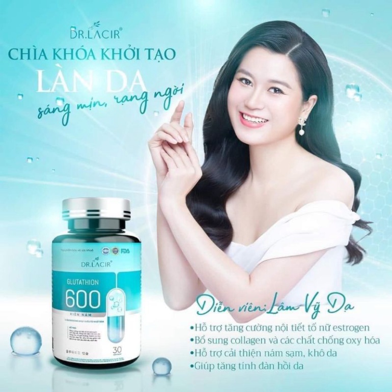 Viên uống trắng da mờ nám glutathion 600 dr CHÍNH HÃNG cắt mã
