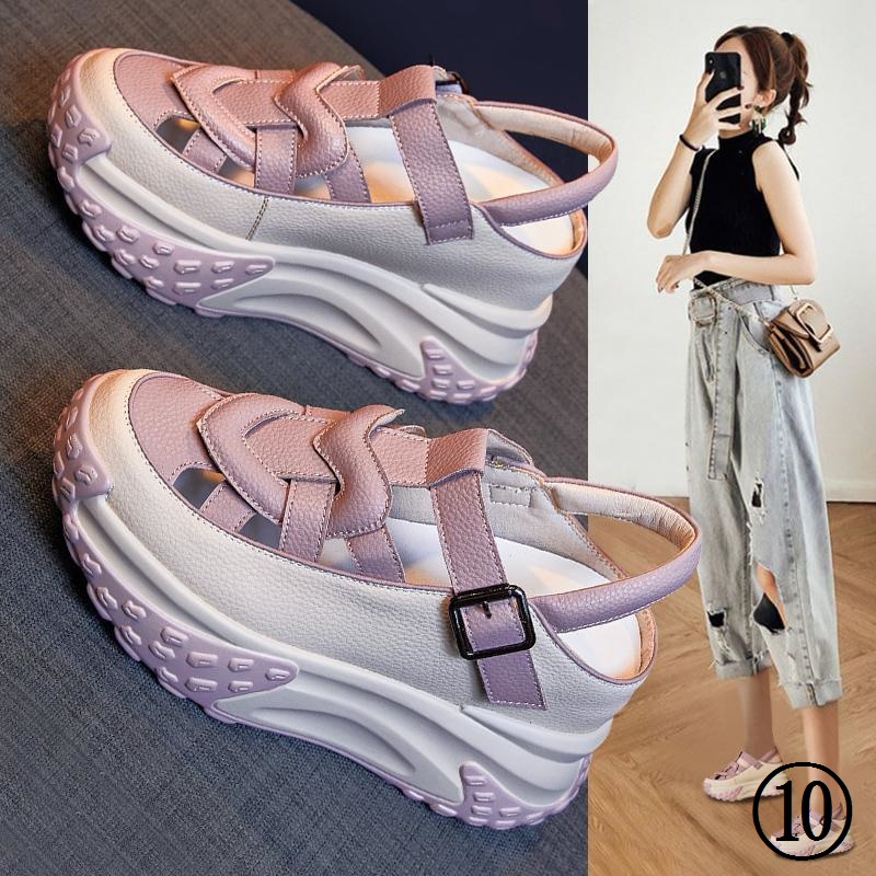 Giày Sandal Đế Dày Tăng Chiều Cao Thoáng Khí Thời Trang Mùa Hè 2023 Dành Cho Nữ