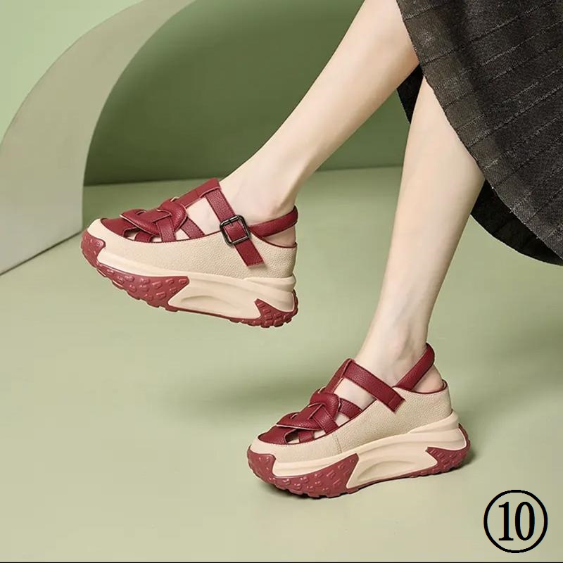 Giày Sandal Đế Dày Tăng Chiều Cao Thoáng Khí Thời Trang Mùa Hè 2023 Dành Cho Nữ