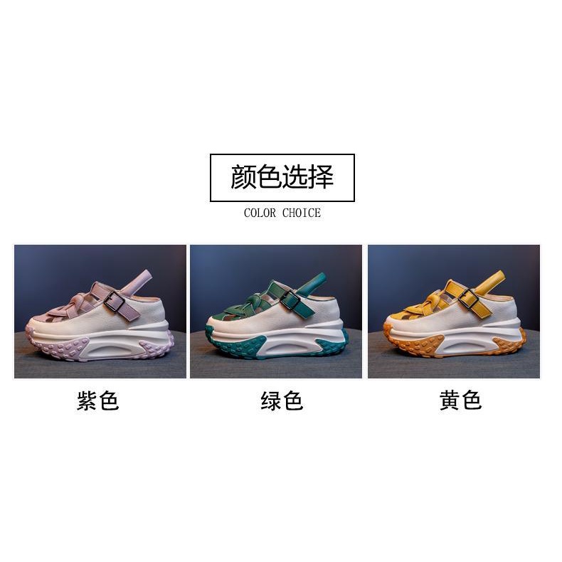 Giày Sandal Đế Dày Tăng Chiều Cao Thoáng Khí Thời Trang Mùa Hè 2023 Dành Cho Nữ