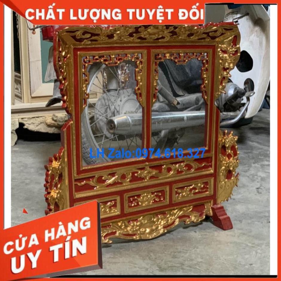 Khung ảnh bàn thờ đôi 2 ảnh thờ gỗ mít cỡ hình 21x31