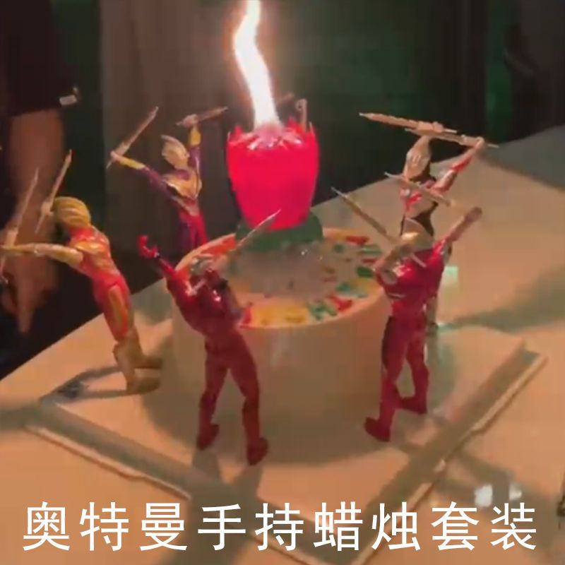 Nến Trang Trí Bánh Kem Sinh Nhật Hình Hoa Sen Ultraman Plus Phát Nhạc