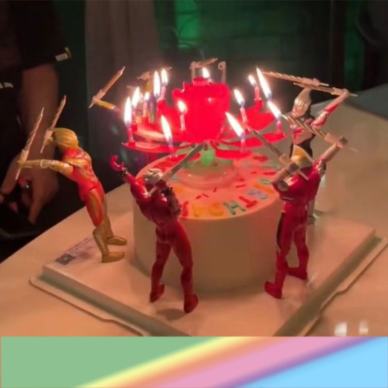 Nến Trang Trí Bánh Kem Sinh Nhật Hình Hoa Sen Ultraman Plus Phát Nhạc