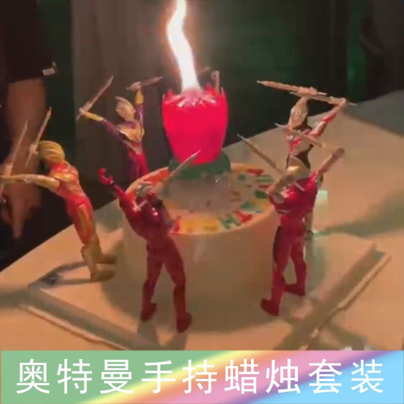 Nến Trang Trí Bánh Kem Sinh Nhật Hình Hoa Sen Ultraman Plus Phát Nhạc
