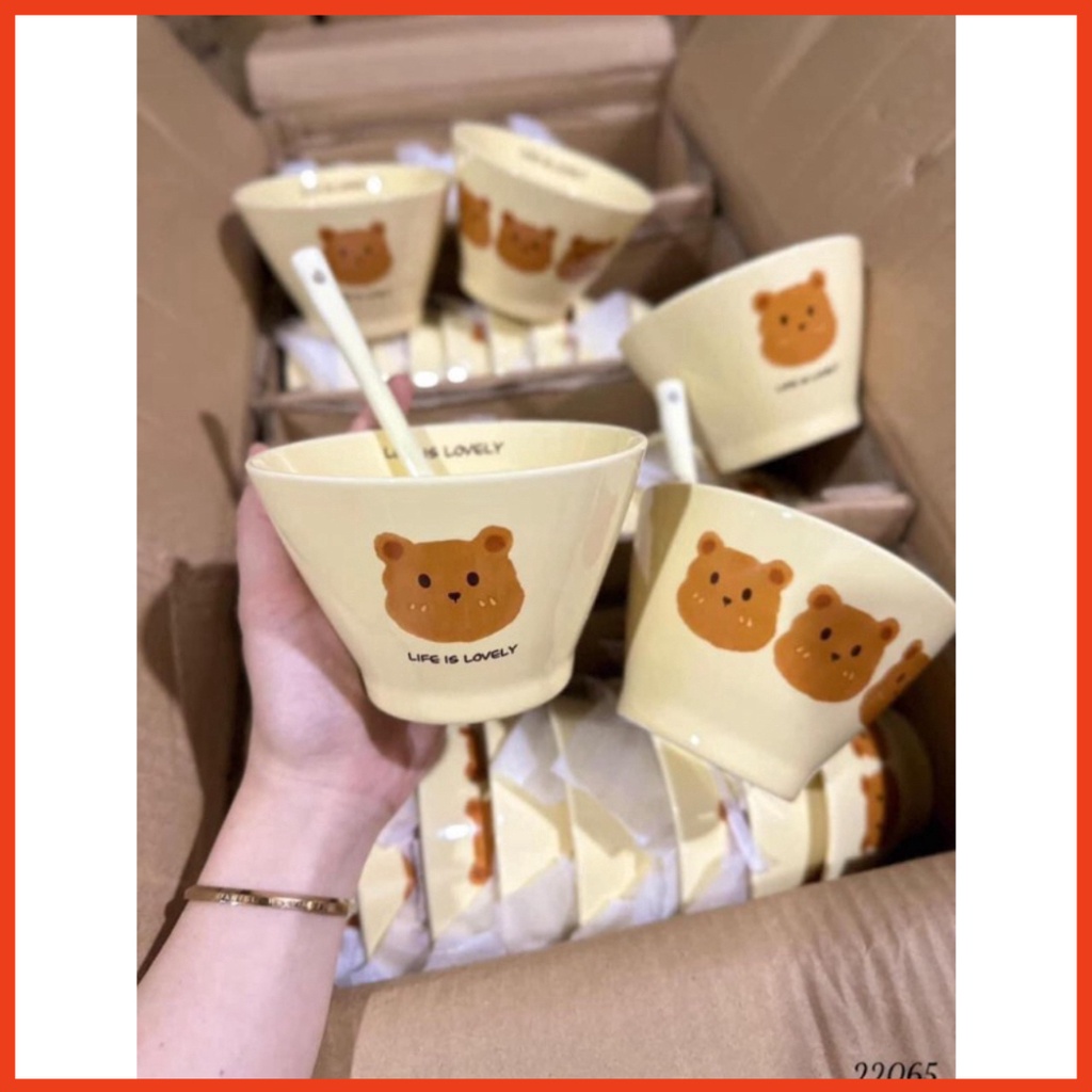 SET 4 MÓN 2 BÁT + 2 THÌA HÌNH GẤU SIÊU XINH