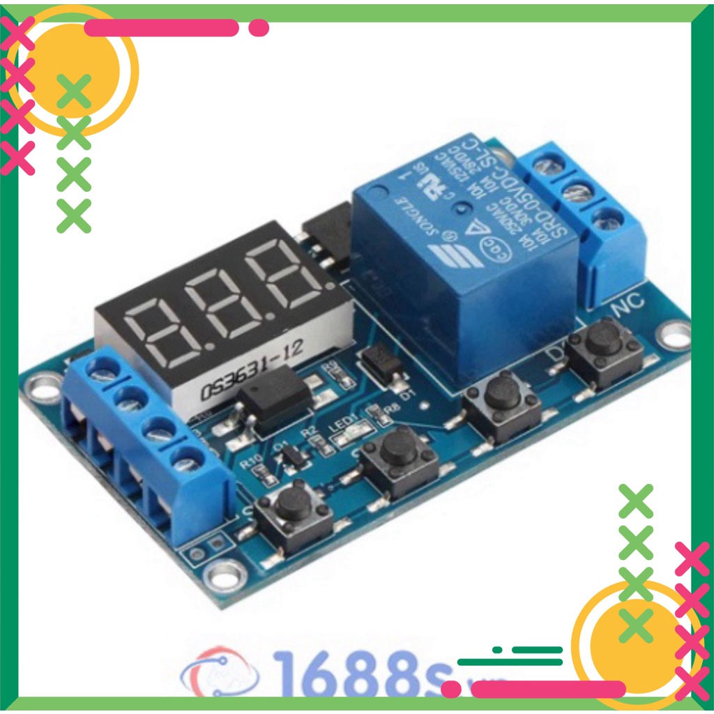 Mạch hẹn giờ 0-999 phút dùng Relay JZ-801/M421 hoặc Dual MOS, 5V-36V đóng ngắt thiết bị - 1688s.vn