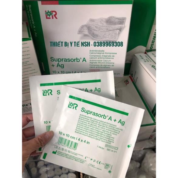 ❤Gạc kháng khuẩn L&R Suprasorb A +Ag kháng khuẩn hút dịch tạo gel tiệt trùng Gạc chống dính tẩm BẠC 