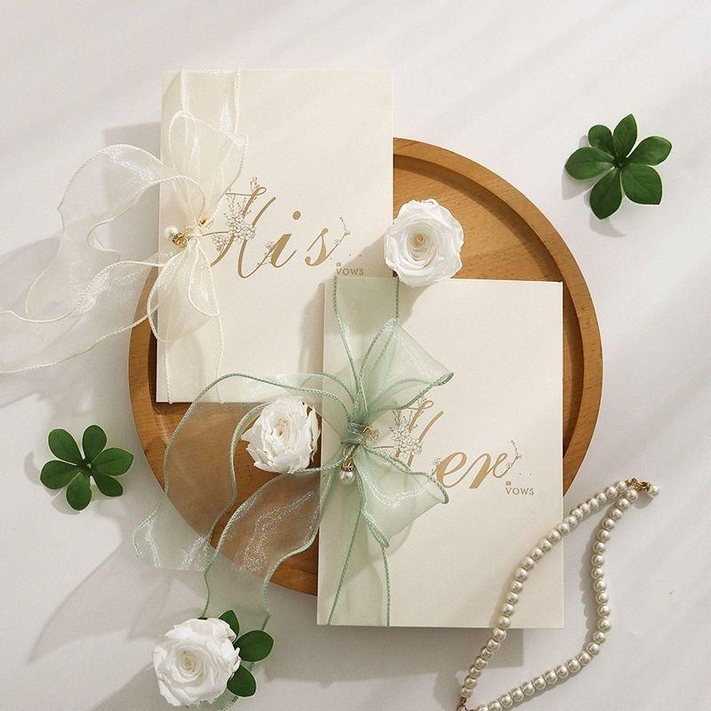 Thiệp Mời Đám Cưới vow Phong Cách ins Đơn Giản Sang Trọng