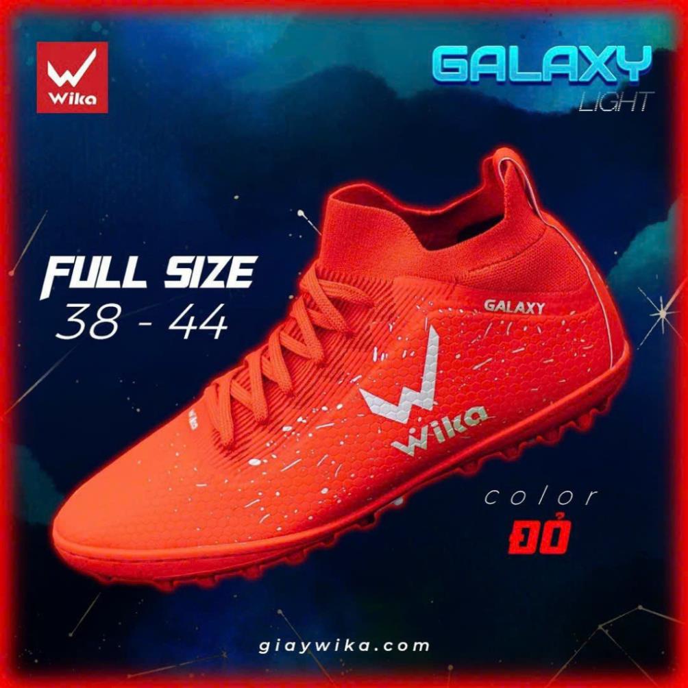 Giày Đá Bóng Nam Wika Galaxy Chính Hãng Thiết Kế Bề Mặt Vân Nổi, Đế Đinh Tròn Chống Trơn Trượt , đã khâu full đế
