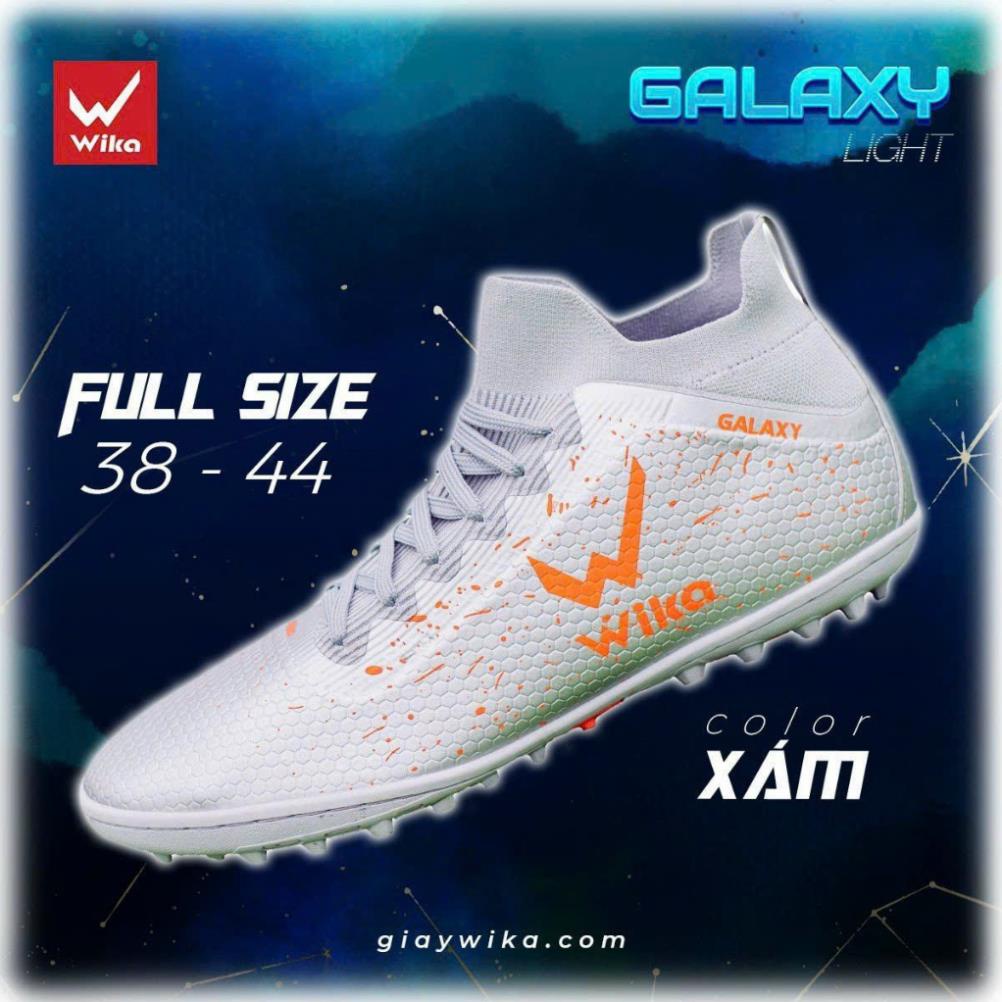Giày Đá Bóng Nam Wika Galaxy Chính Hãng Thiết Kế Bề Mặt Vân Nổi, Đế Đinh Tròn Chống Trơn Trượt , đã khâu full đế
