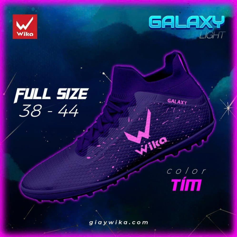 Giày Đá Bóng Nam Wika Galaxy Chính Hãng Thiết Kế Bề Mặt Vân Nổi, Đế Đinh Tròn Chống Trơn Trượt , đã khâu full đế