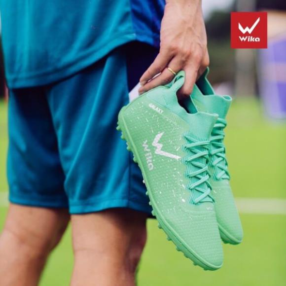 [ Giá Sỉ ] Giày Đá Bóng WIKA Galaxy Cổ Cao Vải Sợi Dệt Ôm Chân, đã khâu full đế ...