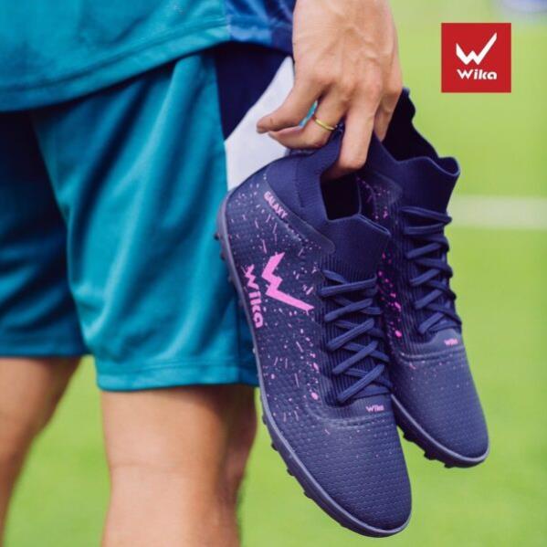 [ Giá Sỉ ] Giày Đá Bóng WIKA Galaxy Cổ Cao Vải Sợi Dệt Ôm Chân, đã khâu full đế ...