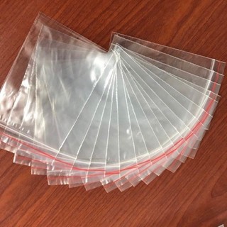 Túi zip viền đỏ, túi zip chỉ đỏ dày chắc đủ size 1 kg