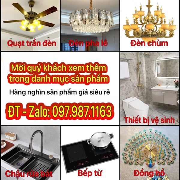Quạt trần trang trí có đèn led, 6 cánh, Động cơ DC siêu êm, siêu mát