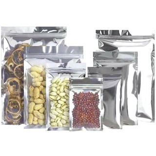 Túi zip bạc đáy đứng đựng thực phẩm 1 mặt bạc 0,5 - 1 kg
