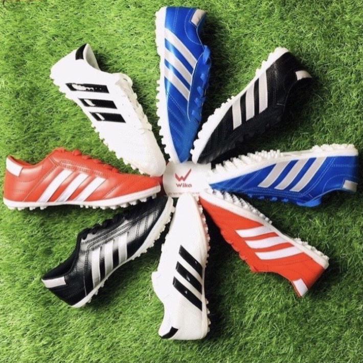 Giày Đá Bóng Trẻ Em Wika 3 Sọc Chính Hãng Dành Cho Sân Cỏ Nhân Tạo, Chất Liệu Từ Da Pu Đã Khâu Full Đế