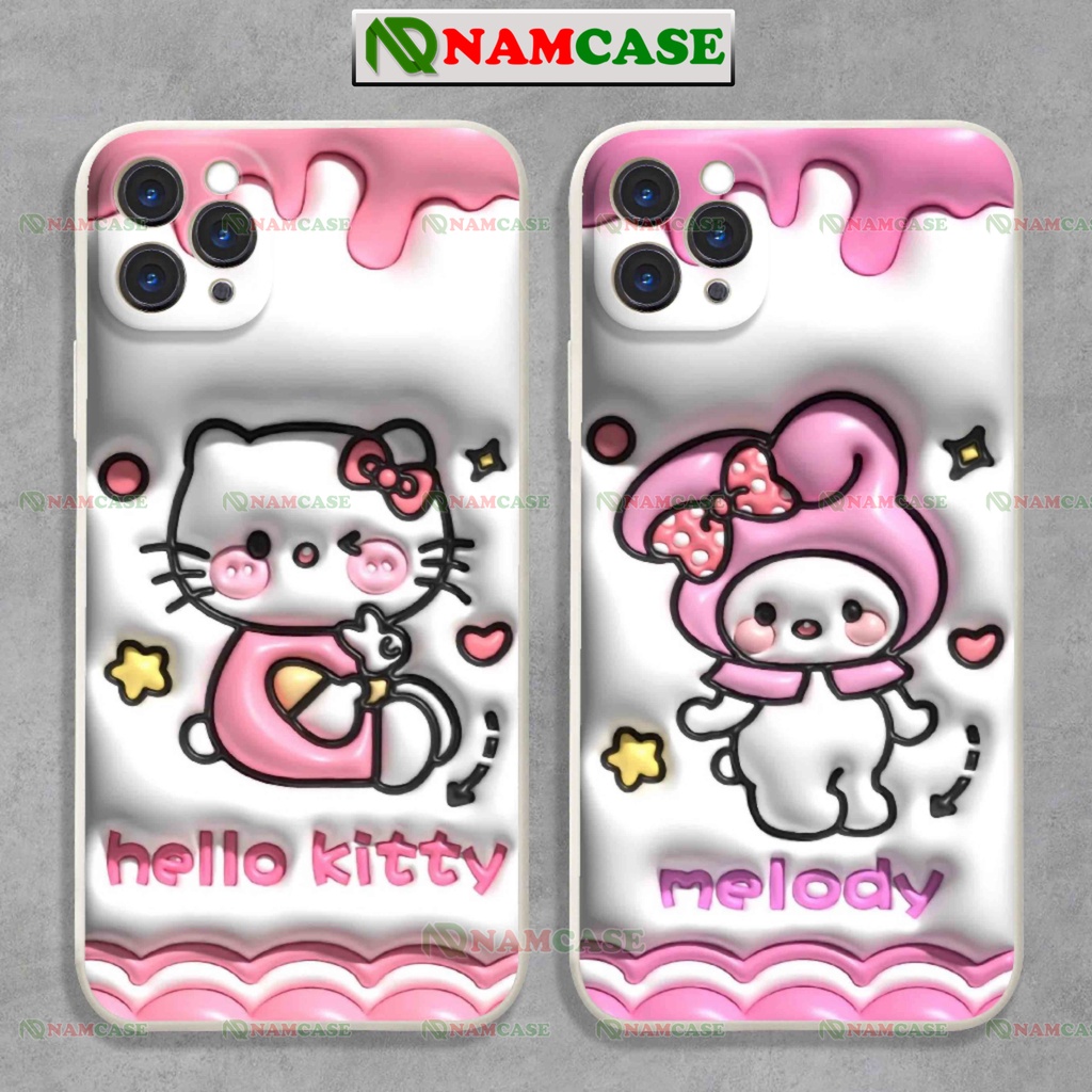Ốp lưng iphone cặp đôi hoạt hình mèo hello kitty 3D cute ngộ nghĩnh dễ thương ip 6/6s/7/8/X/XS/11/12/13/14 Pro Plus Max
