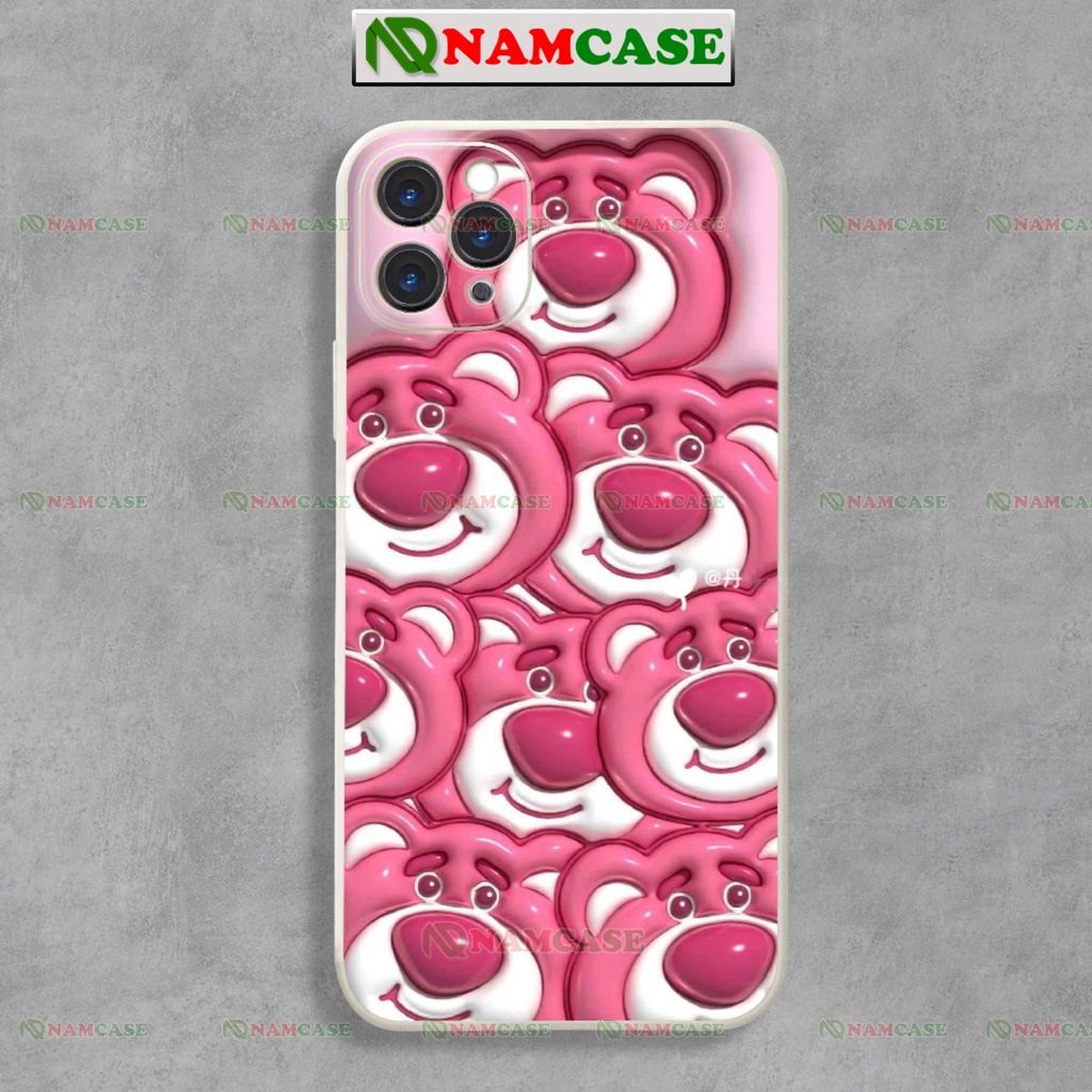 Ốp lưng iphone cặp đôi hoạt hình gấu dâu lotso 3D cute ngộ nghĩnh dễ thương ip 6/6s/7/8/X/XS/11/12/13/14 Pro Plus Max