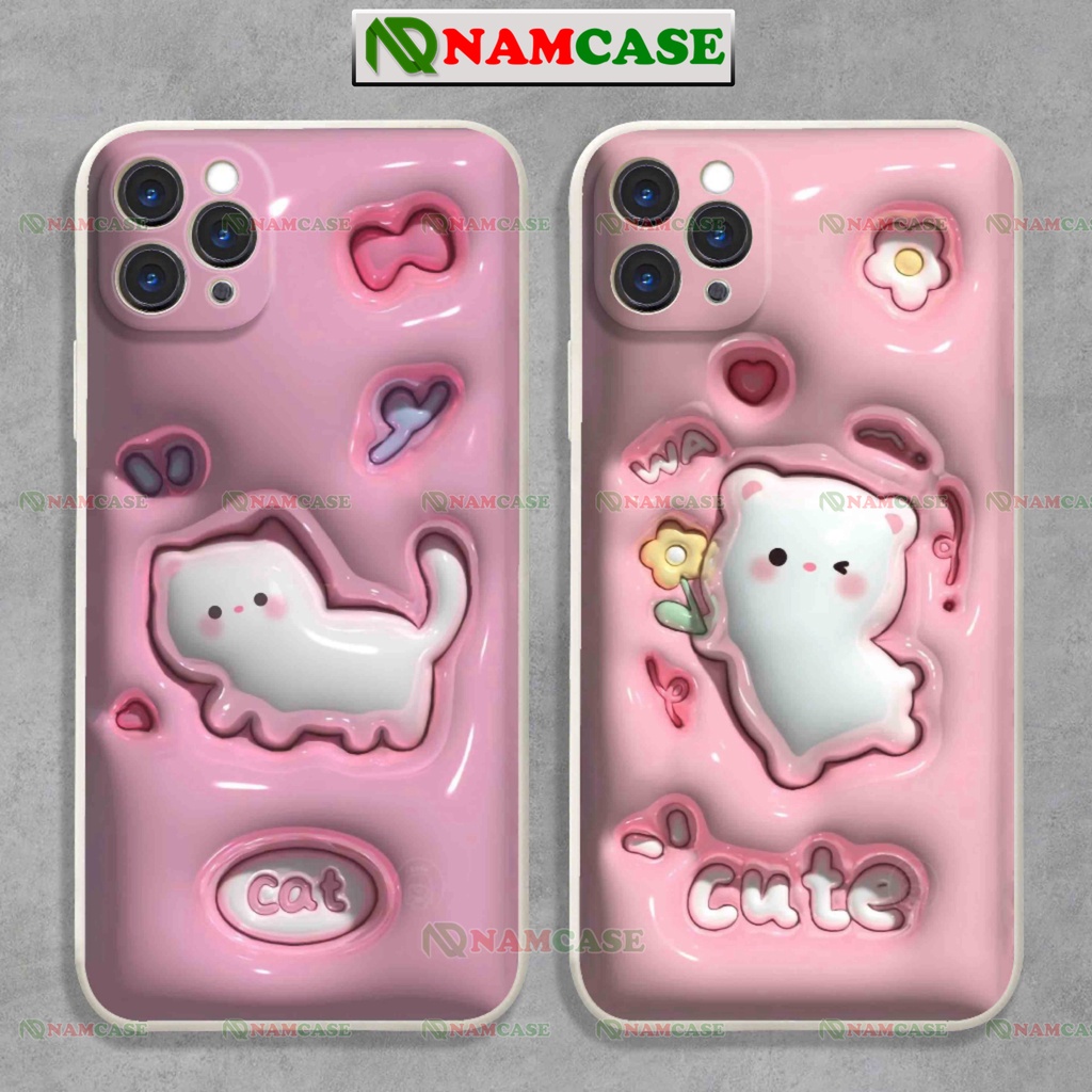 Ốp lưng iphone cặp đôi hoạt hình mèo 3D cute độc lạ ngộ nghĩnh dễ thương ip 6/6s/7/8/X/XS/11/12/13/14 Pro Plus Max