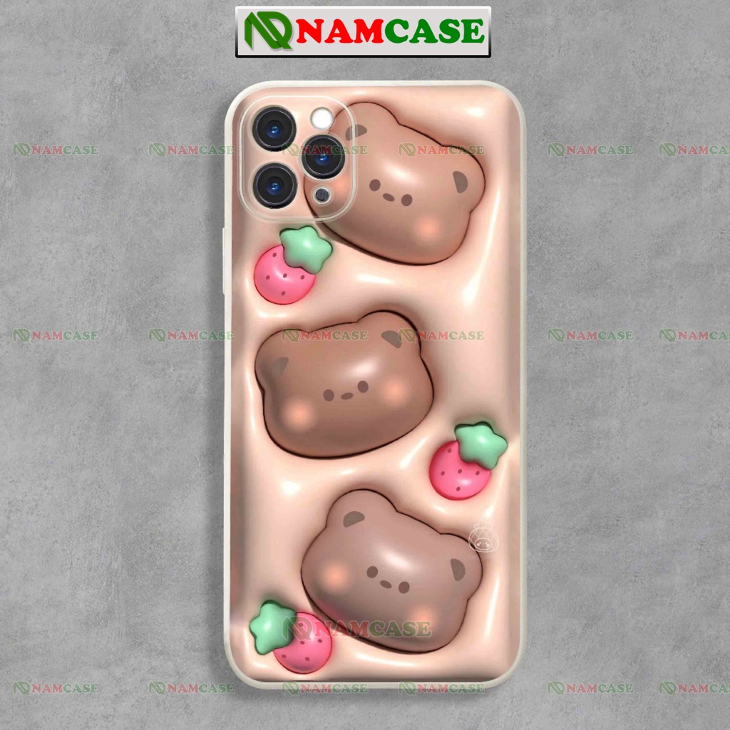 Ốp lưng iphone cặp đôi hoạt hình gấu 3D cute độc lạ ngộ nghĩnh dễ thương đẹp ip 6/6s/7/8/X/XS/11/12/13/14 Pro Plus Max