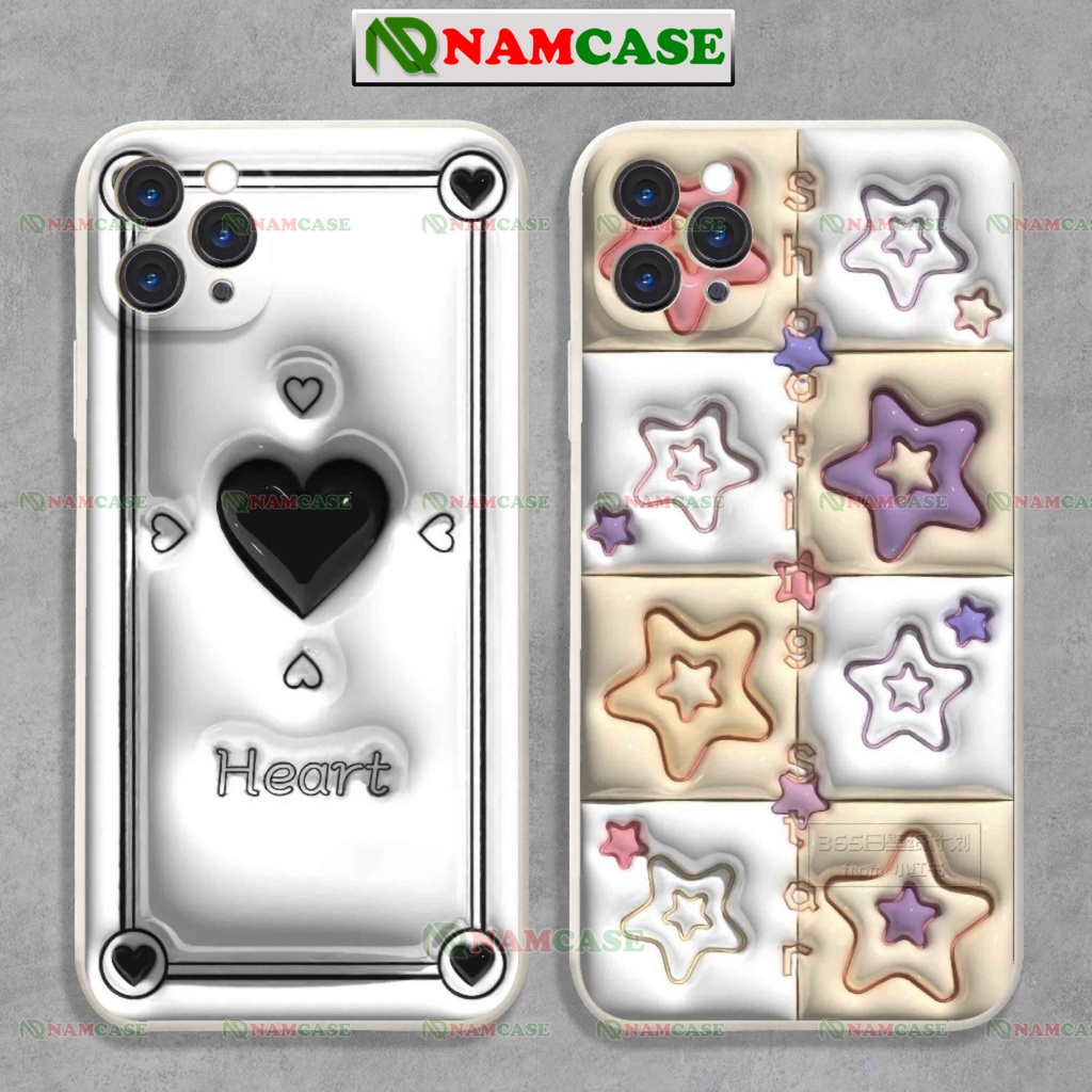 Ốp lưng iphone cặp đôi hoạt hình trái tim hoa 3D cute ngộ nghĩnh dễ thương đẹp ip 6/6s/7/8/X/XS/11/12/13/14 Pro Plus Max