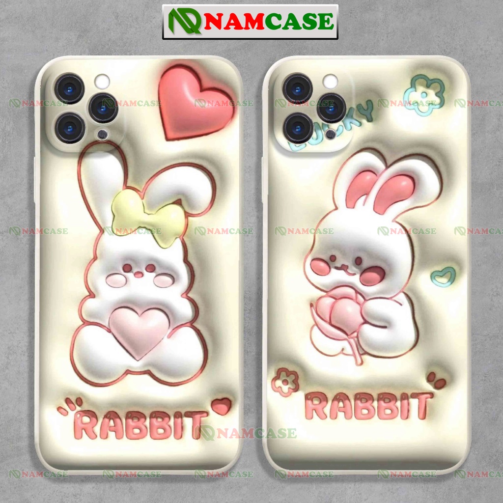 Ốp lưng iphone cặp đôi hoạt hình thỏ 3D cute độc lạ ngộ nghĩnh dễ thương đẹp ip 6/6s/7/8/X/XS/11/12/13/14 Pro Plus Max