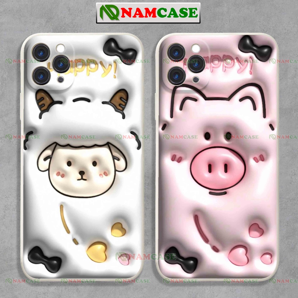 Ốp lưng iphone cặp đôi hoạt hình heo 3D cute độc lạ ngộ nghĩnh dễ thương đẹp ip 6/6s/7/8/X/XS/11/12/13/14 Pro Plus Max