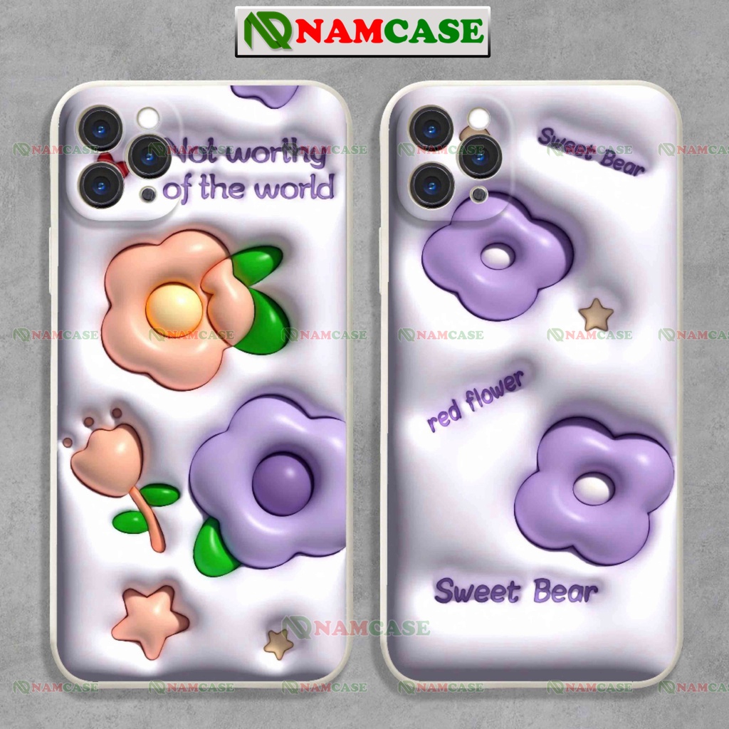 Ốp lưng iphone cặp đôi hoạt hình hoa 3D cute ngộ nghĩnh dễ thương đẹp ip 6/6s/7/8/X/XS/11/12/13/14 Pro Plus Max