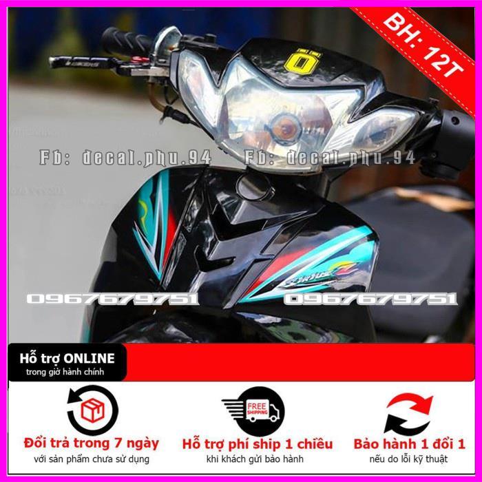 [FREE SHIP] Tem Rời Dán Xe Sirius xanh đen trắng