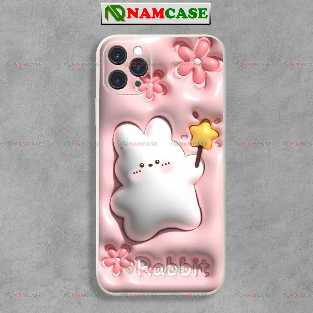 Ốp lưng iphone cặp đôi hoạt hình thỏ 3D cute ngộ nghĩnh dễ thương đẹp ip 6/6s/7/8/X/XS/11/12/13/14 Pro Plus Max