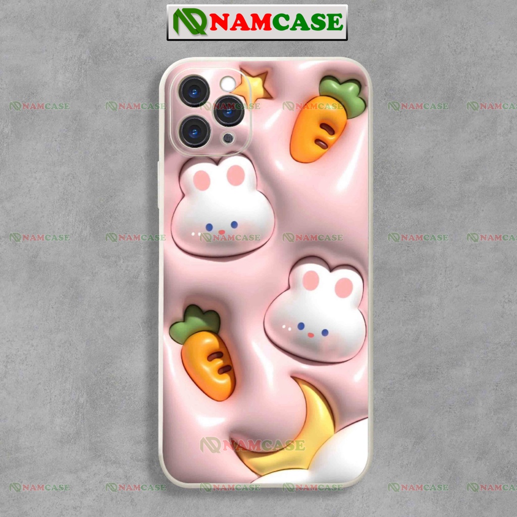 Ốp lưng iphone cặp đôi hoạt hình thỏ 3D cute ngộ nghĩnh dễ thương đẹp ip 6/6s/7/8/X/XS/11/12/13/14 Pro Plus Max