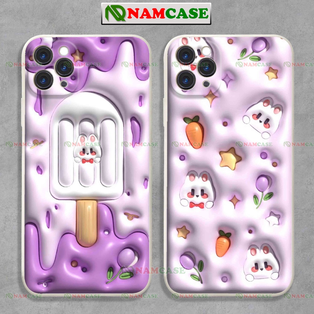 Ốp lưng iphone cặp đôi hoạt hình thỏ 3D cute ngộ nghĩnh dễ thương đẹp ip 6/6s/7/8/X/XS/11/12/13/14 Pro Plus Max