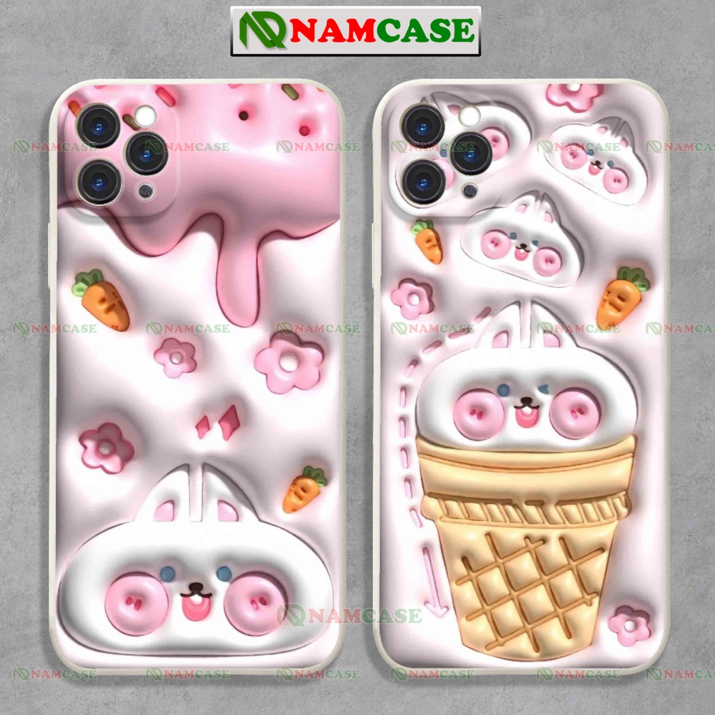 Ốp lưng iphone cặp đôi hoạt hình thỏ 3D cute ngộ nghĩnh dễ thương đẹp ip 6/6s/7/8/X/XS/11/12/13/14 Pro Plus Max