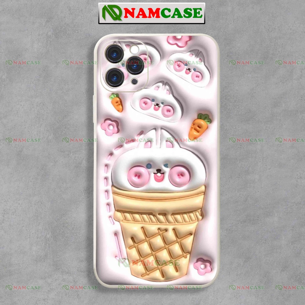 Ốp lưng iphone cặp đôi hoạt hình thỏ 3D cute ngộ nghĩnh dễ thương đẹp ip 6/6s/7/8/X/XS/11/12/13/14 Pro Plus Max