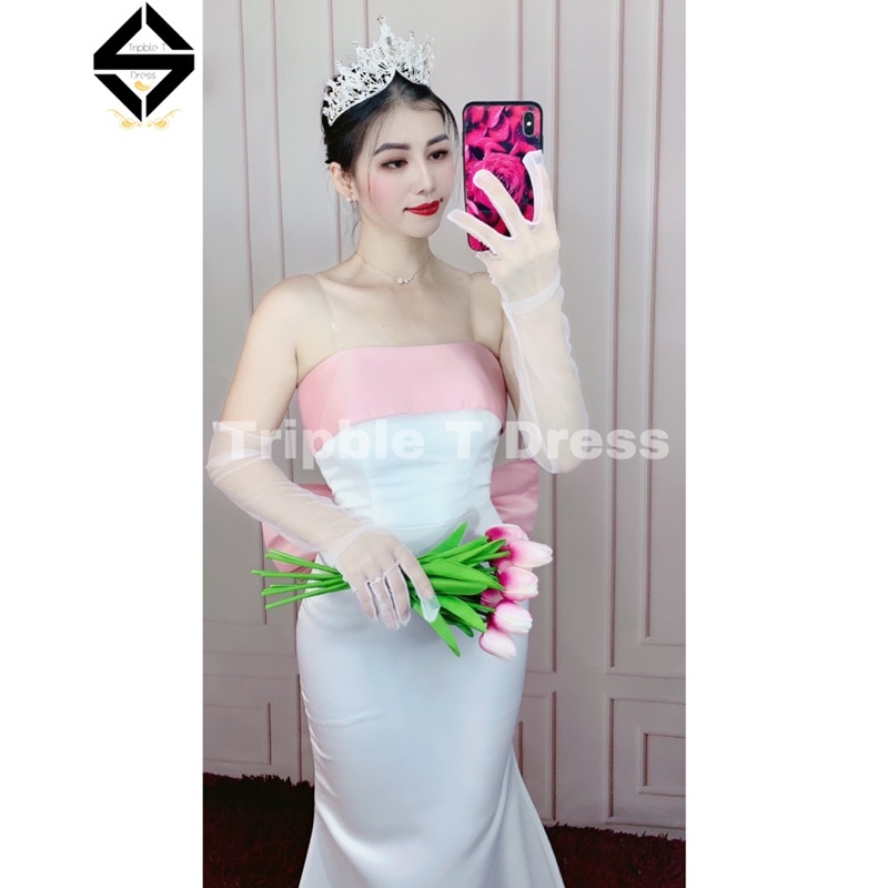 Đầm mặc cưới TRIPBLE T DRESS body đuôi cá sang trọng - size S/M/L