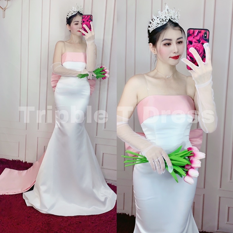 Đầm mặc cưới TRIPBLE T DRESS body đuôi cá sang trọng - size S/M/L