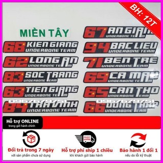 1 tem Underbone Team 64 tỉnh thành (ghi chú tên tình hoặc gửi mặc định tem Sài Gòn)