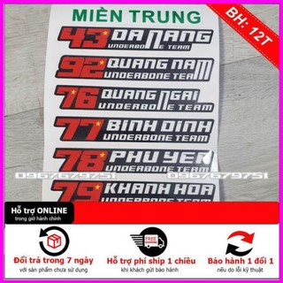1 tem Underbone Team 64 tỉnh thành (ghi chú tên tình hoặc gửi mặc định tem Sài Gòn)