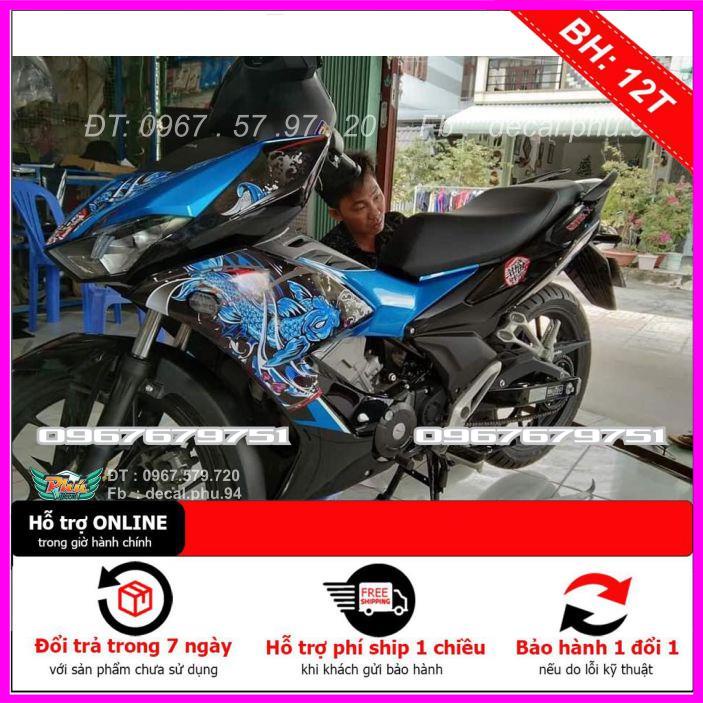 [FREE SHIP] Tem Rời Dán Xe Winner X Xanh đen Cá Chép