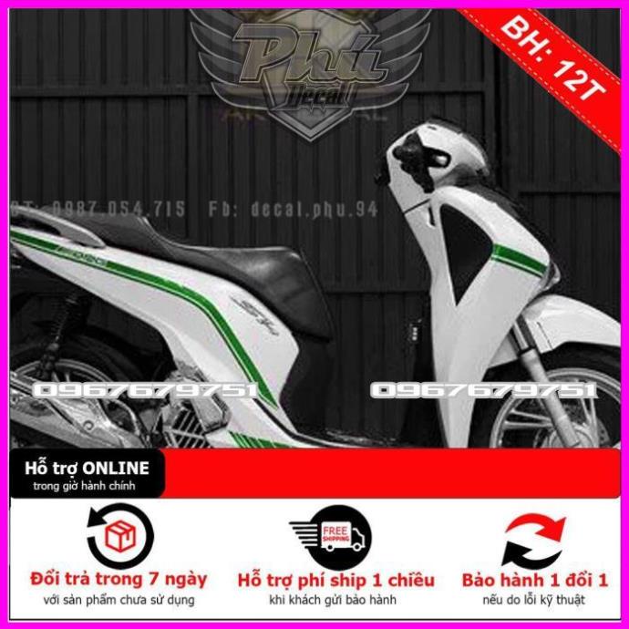 [FREE SHIP] Tem Rời Dán Xe SH 2017-2019 chỉ xanh xe trắng 1