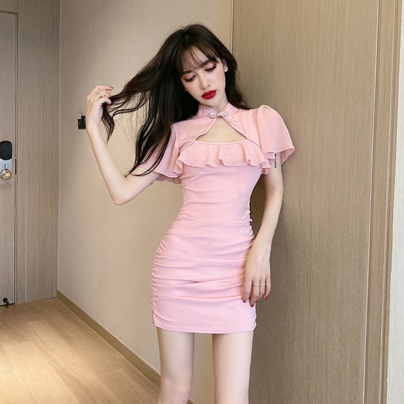 Jiashucheng Đầm Ngắn Phối Bèo Phong Cách Retro Mùa Hè Mới Cho Bé Gái