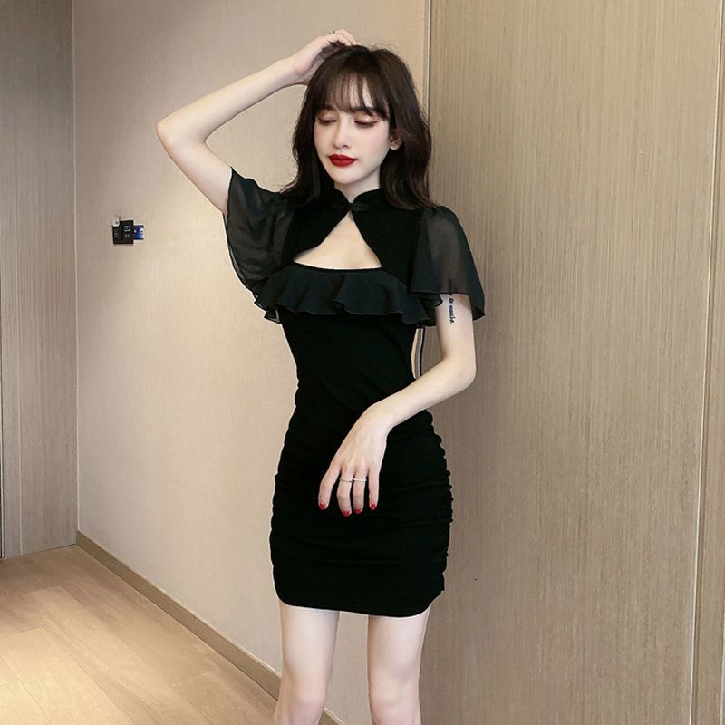 Jiashucheng Đầm Ngắn Phối Bèo Phong Cách Retro Mùa Hè Mới Cho Bé Gái