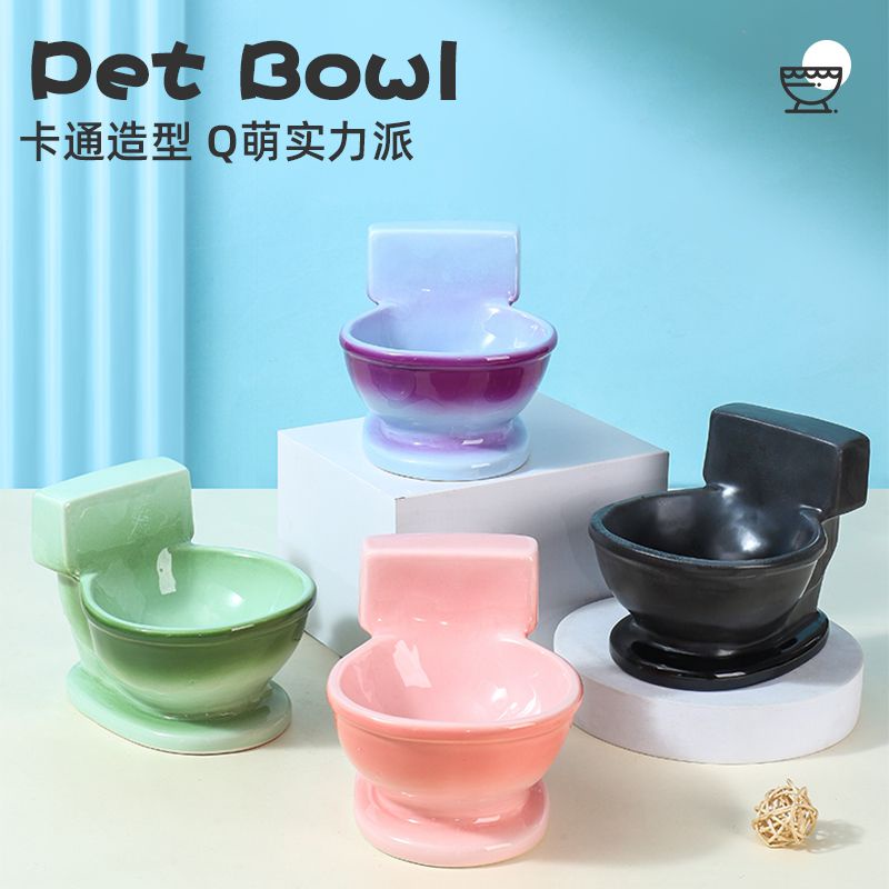 Tô Uống Nước Bằng Gốm Sứ Cao Cấp Bảo Vệ Cột Sống Cho Thú Cưng Chó Mèo
