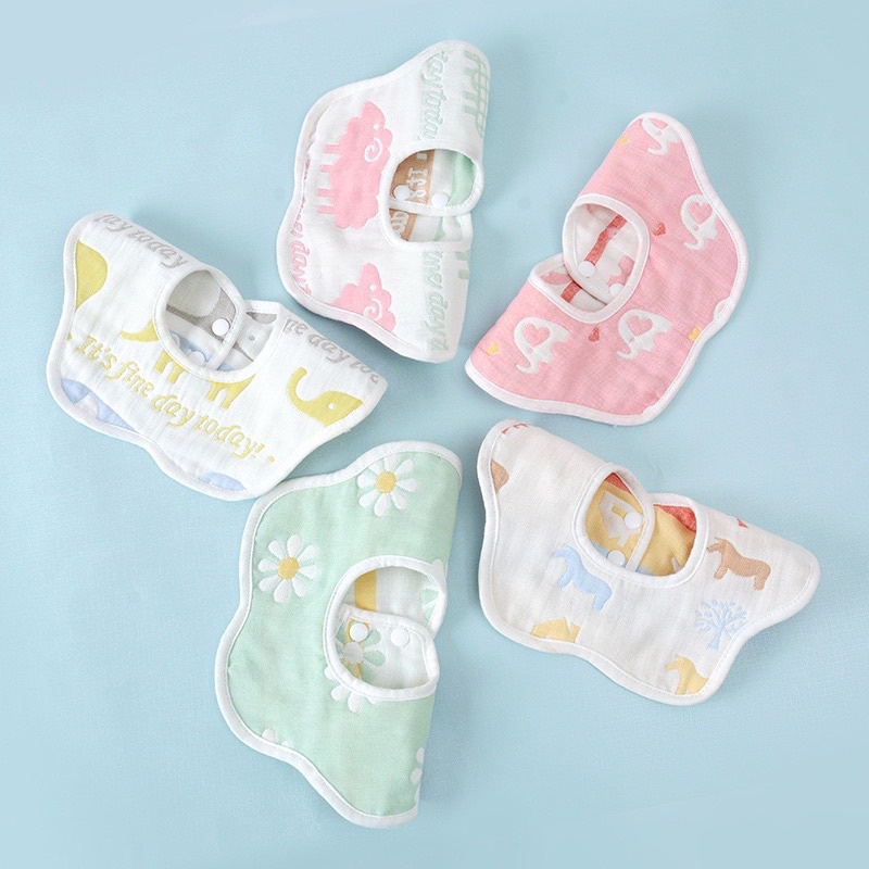 Yếm tròn xô 6 lớp yếm ăn dặm / yếm giữ ấm xoay 360 cho bé - 1 cái