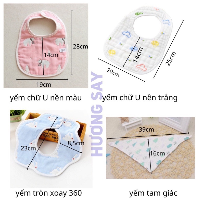 Yếm tròn xô 6 lớp yếm ăn dặm / yếm giữ ấm xoay 360 cho bé - 1 cái