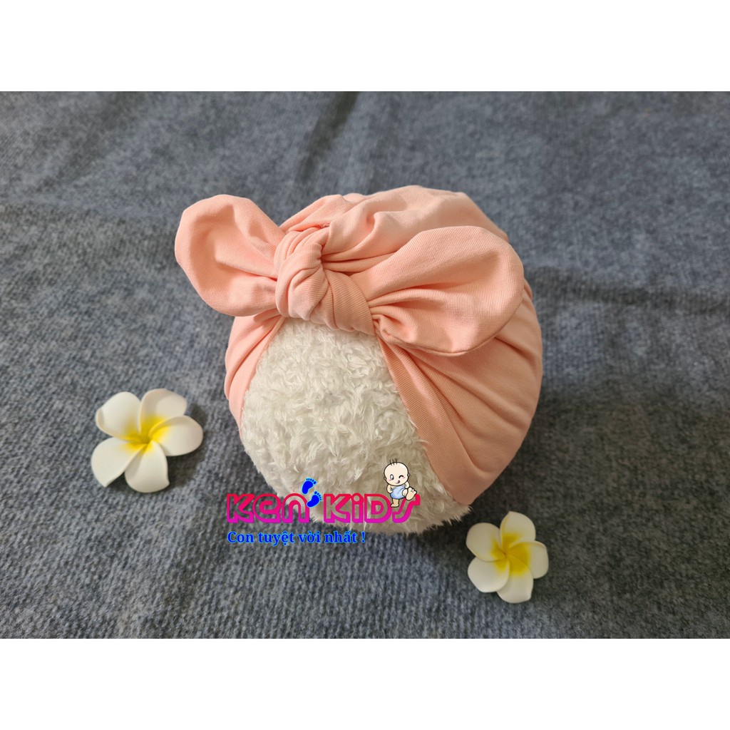 Nón mũ Turban kiểu Ấn cho bé - màu hồng cam